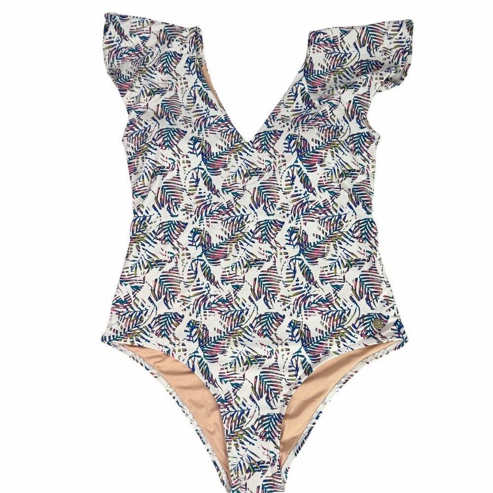 Coolibar Coconut Grove Large Flutter Sleeve One Piece Swimsuit